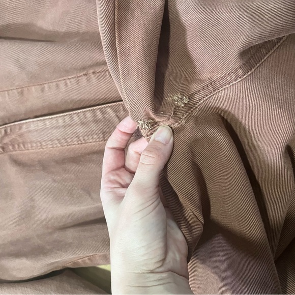 Faherty Overland Twill Jumpsuit in Henna Wide Leg Zip Collared Organic Cotton S - Picture 10 of 11